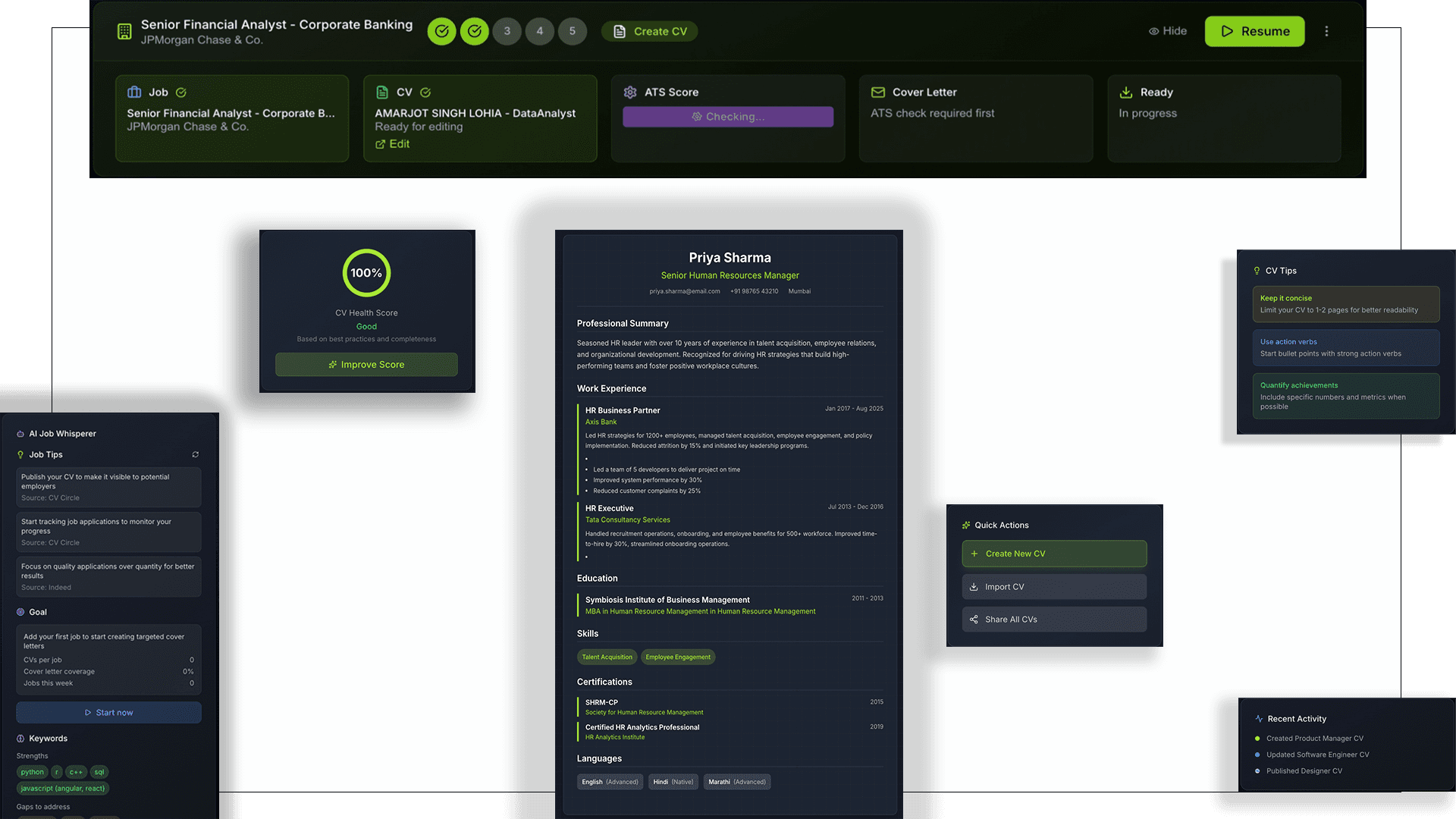 CV Circle Dashboard
